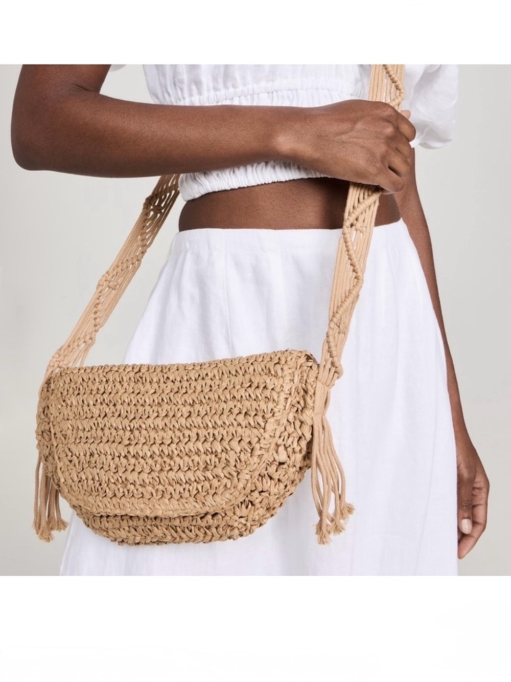 8 Other Reasons Raffia Crossbody Bag in Natural. Brand new! - Picture 2 of 11